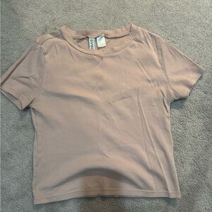 Divided Ribbed Pink T-Shirt